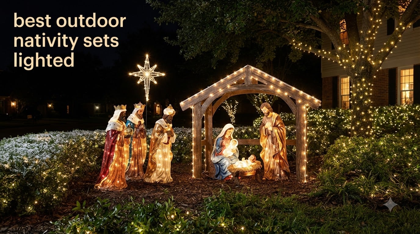 best outdoor nativity sets lighted