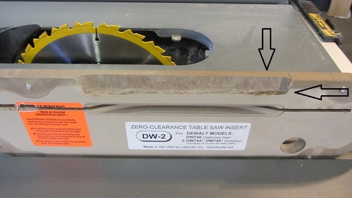 Leecraft DW-2 Zero-Clearance Table Saw Insert for DeWalt Model DW744 and DW746 customer photo 2