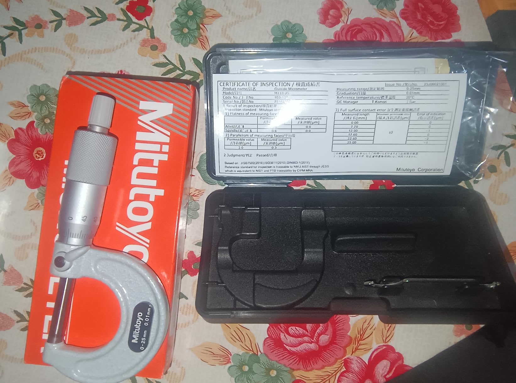 Mitutoyo 103-137, 0-25mm X 0.01mm Outside Micrometer, Ratchet customer photo 1