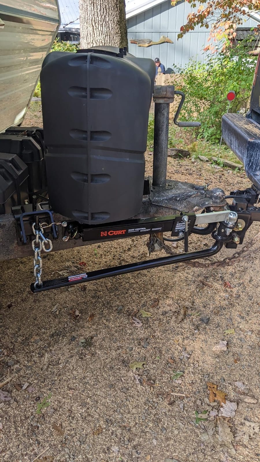 CURT 17200 Trailer Sway Control Kit for Weight Distribution Hitches | Limits Lateral Movement, Includes Weld-On Tab and Spacer Plate, Adjustable Load Setting, On-Off Handle, Drilling Required customer photo 1