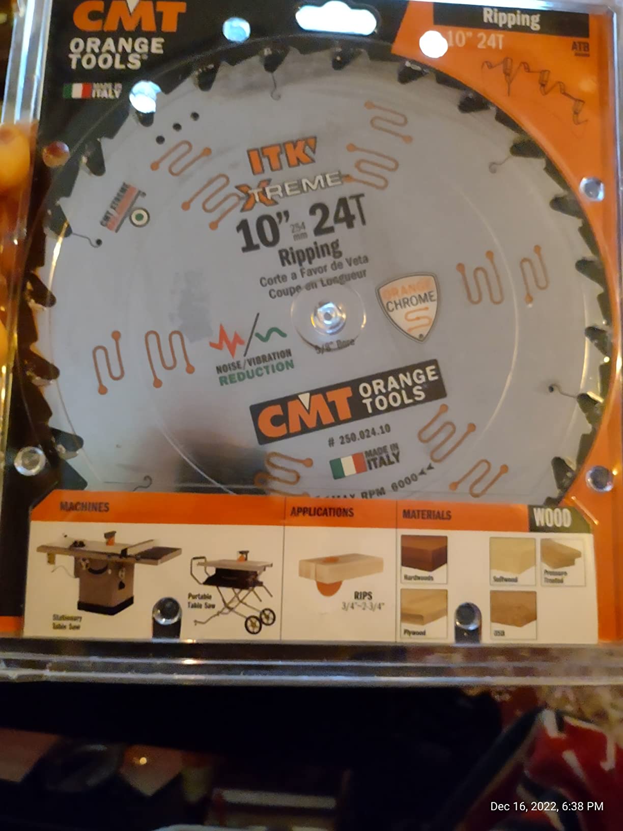 -CMT 250.024.10 ITK XTreme Ripping Saw Blade, 10-Inch x 24 Teeth ATB Grind with 5/8-Inch Bore customer photo 1