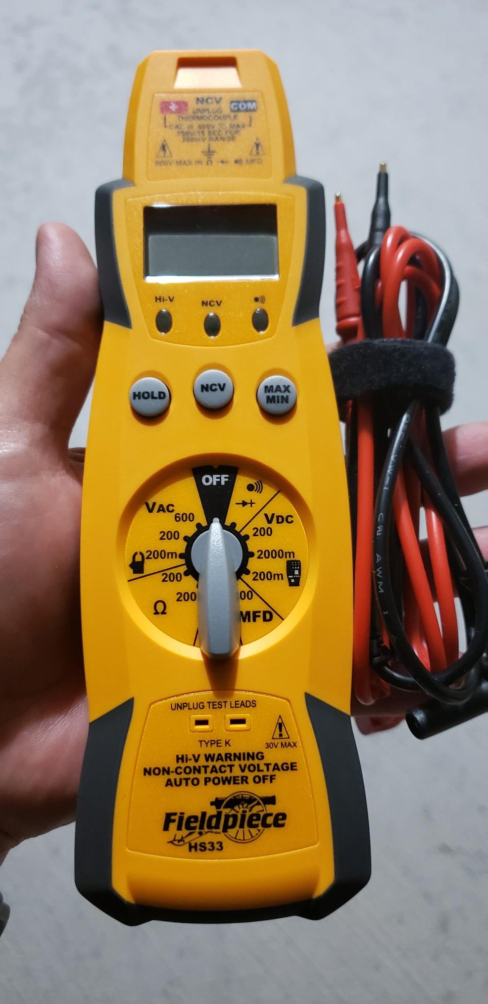 Fieldpiece HS33 Expandable Manual Ranging Stick Multimeter for HVAC/R – 400A Clamp - Non-Contact Voltage with Temperature to 1000°F - Capacitance and K-Type Thermocouple - HVAC Electrical Tester customer photo 1