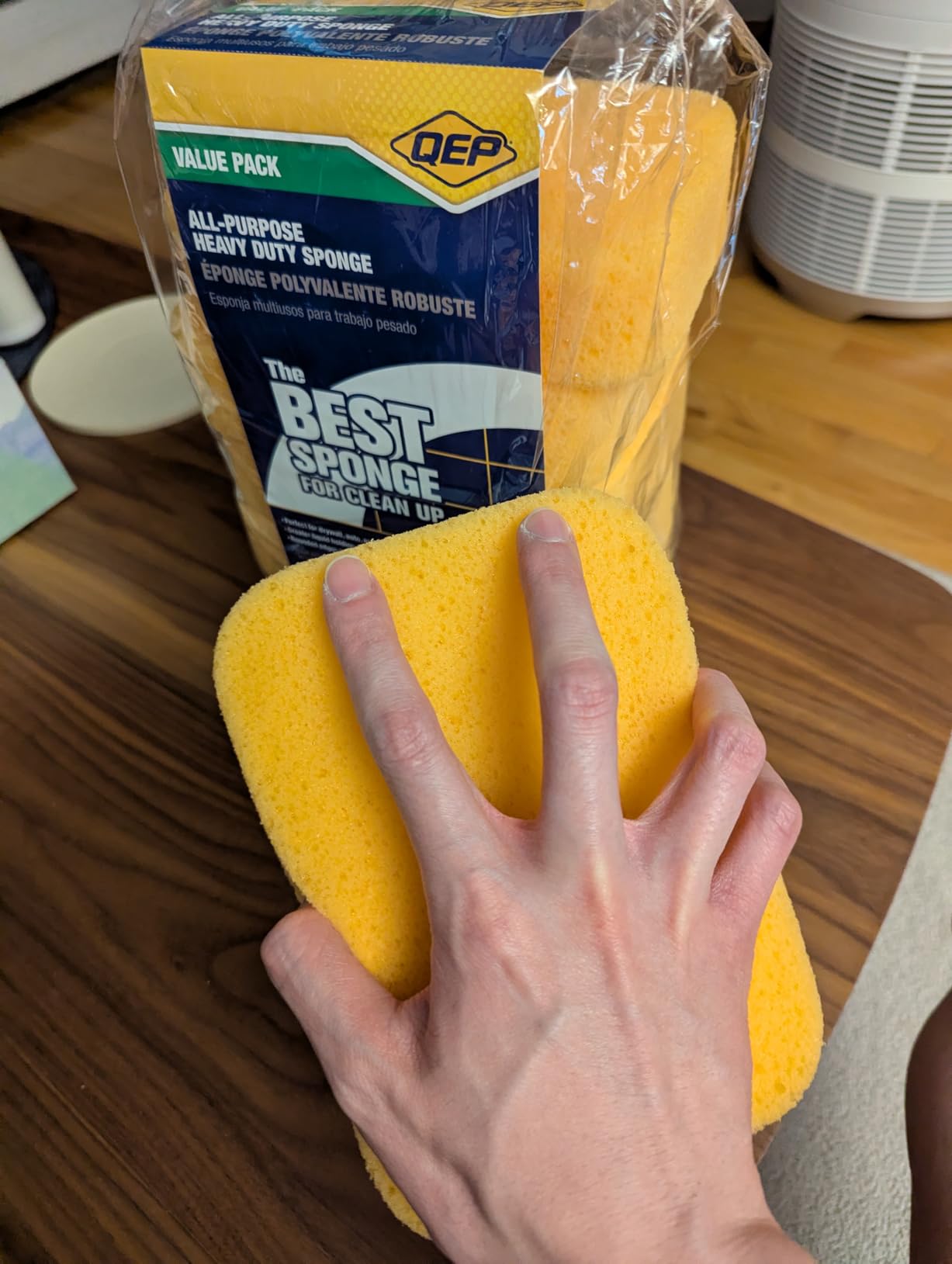 QEP 70005Q-6D 7.5 Inch x 5.5 Inch x 1.875 Inch Grouting, Cleaning and Washing Sponge, X-Large, 6-Pack, 6 Pack, Yellow, 6 Count customer photo 1