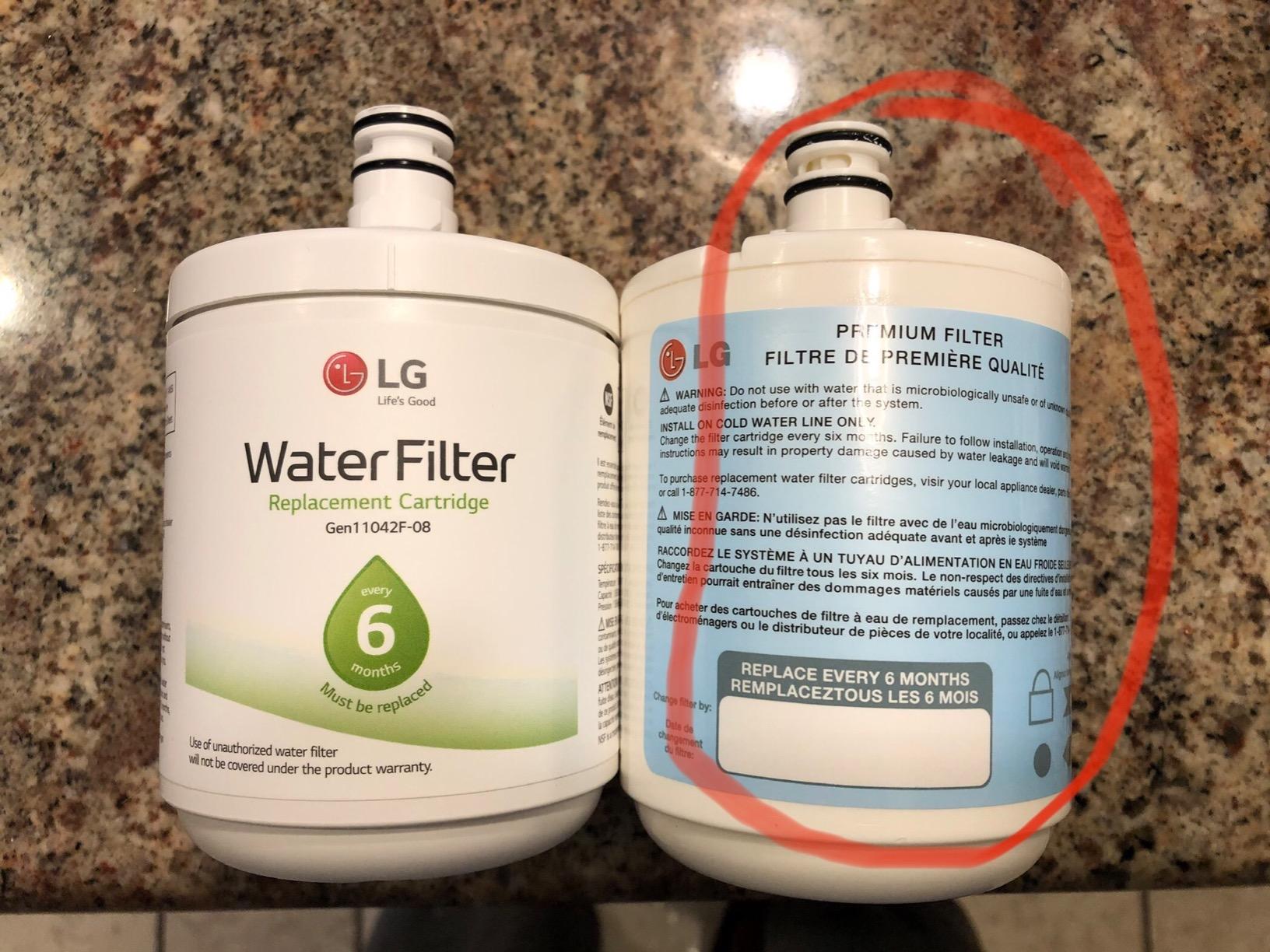LG LT500P - 6 Month / 500 Gallon Capacity Replacement Refrigerator Water Filter (NSF42 ADQ72910911, White) customer photo 2