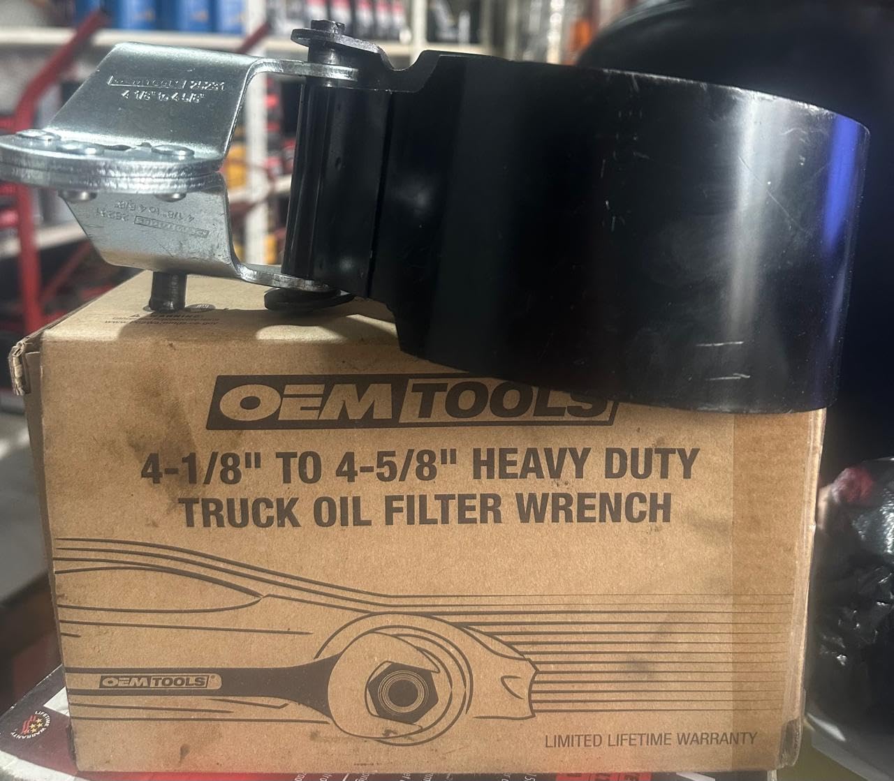OEMTOOLS 25231 Heavy Duty Truck Oil Filter Wrench, 4-1/8 in to 4-5/8 in, 104mm to 118mm, 1/2 in Drive, Alloy Steel customer photo 2