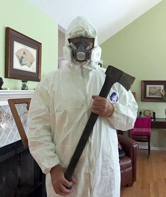 DuPont Tyvek 400 TY127S Disposable Protective Coverall with Respirator-Fit Hood and Elastic Cuff, White customer photo 2