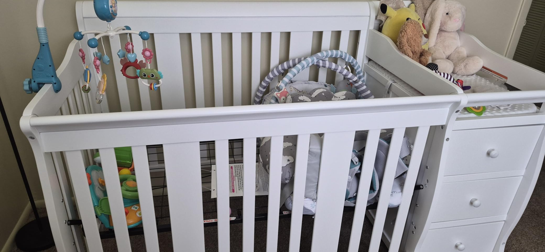 Storkcraft Portofino 5-in-1 Convertible Crib and Changer, White customer photo 1