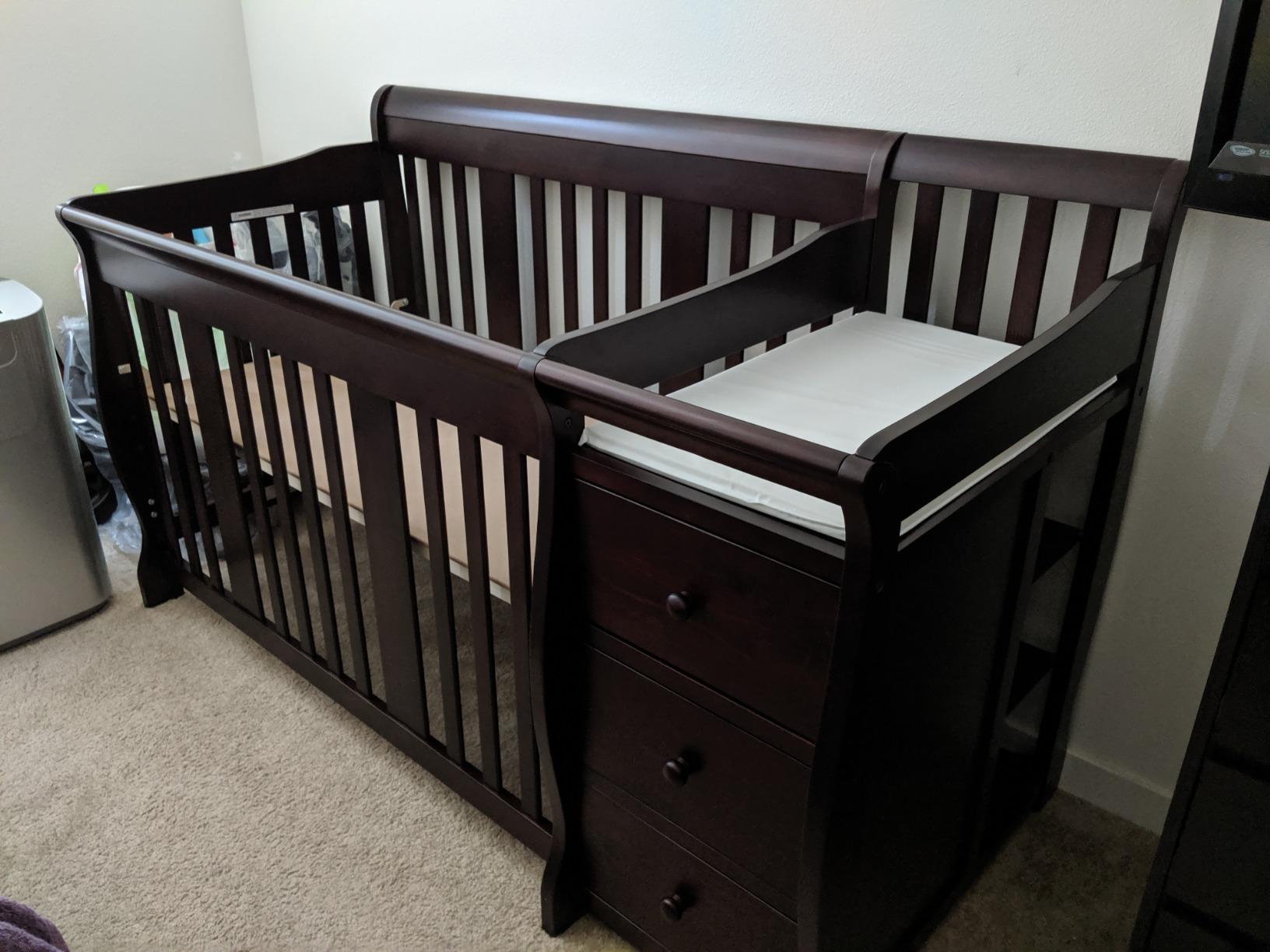 Storkcraft Portofino 5-in-1 Convertible Crib and Changer, White customer photo 2