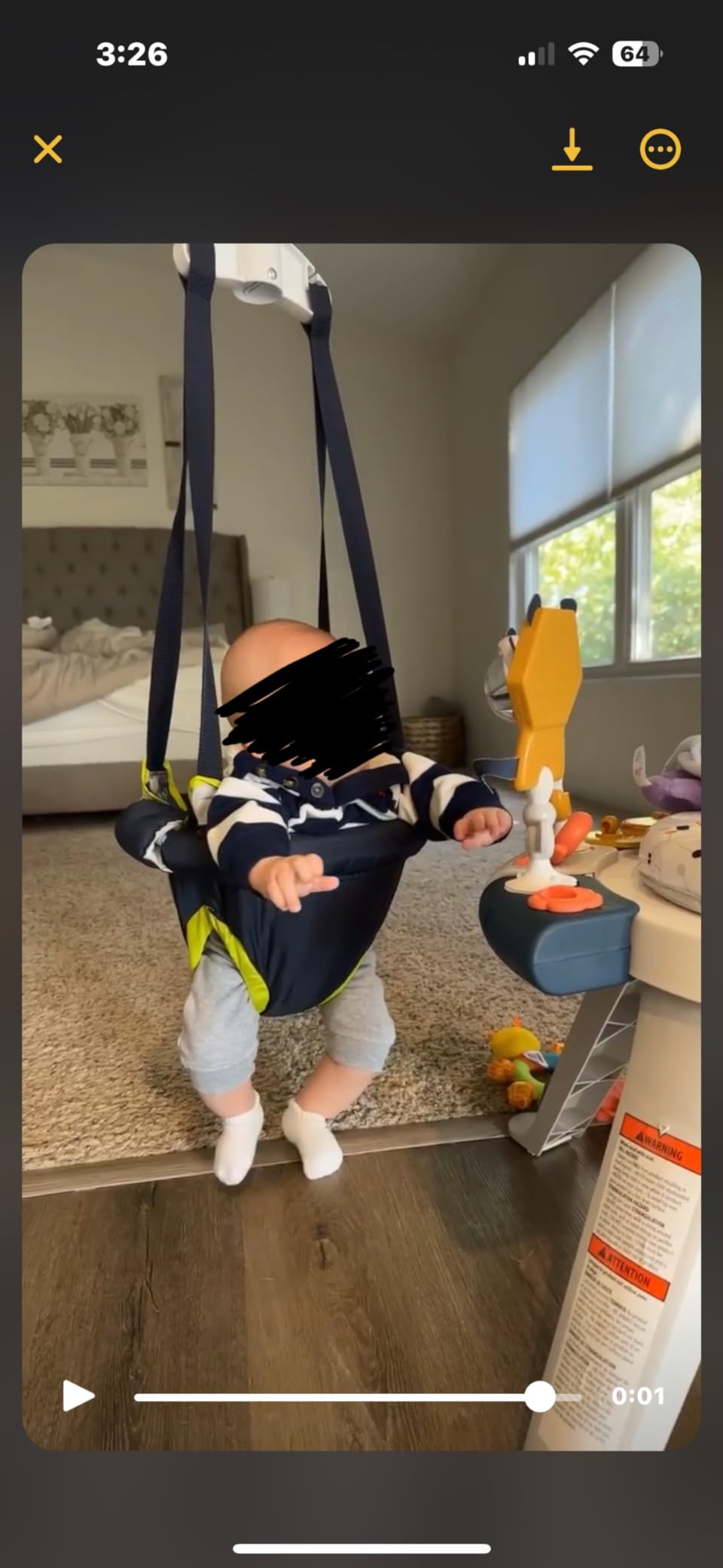 Evenflo Exersaucer Johnny Jumper Featuring Easy-to-Use Clamp Attachment for Quick and Tool-Free Set Up and Adjustable Straps to Customize The Height for Your Child, Roo customer photo 2