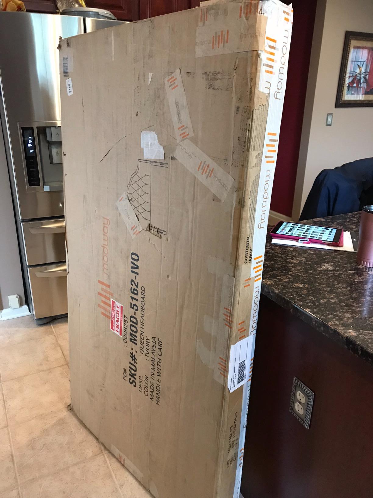 Modway Sovereign Tufted Button Linen Fabric Upholstered Queen Headboard in Beige customer photo 2