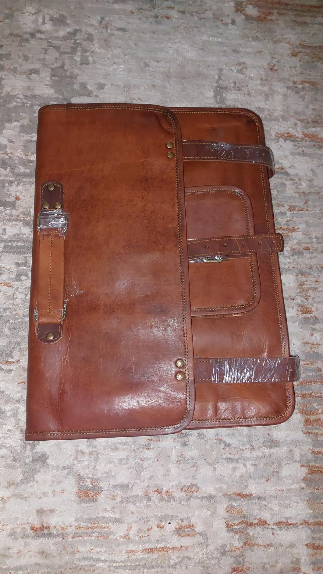 18 Inch Leather Briefcase for Men & Women, Laptop Office Computer Bag customer photo 1
