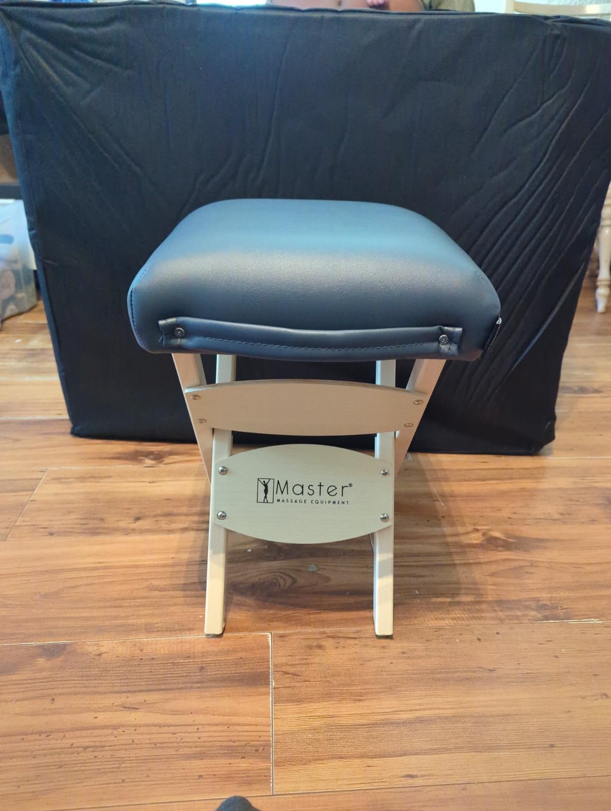 Master Massage Tables Lightweight Wooden Handy Folding Massage Stool, Black customer photo 1