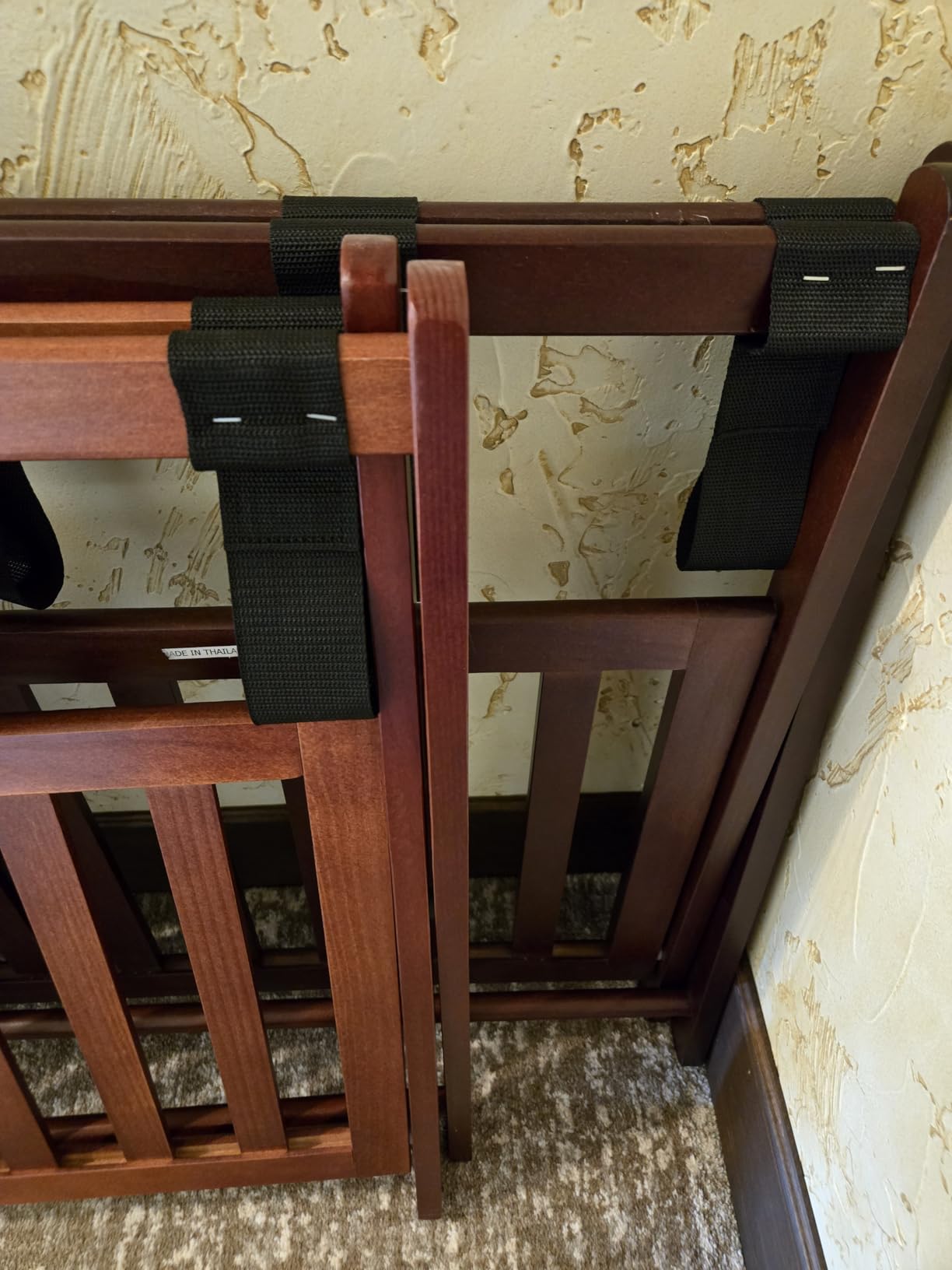 Casual Home Luggage Rack, Walnut, Solid Wood customer photo 1