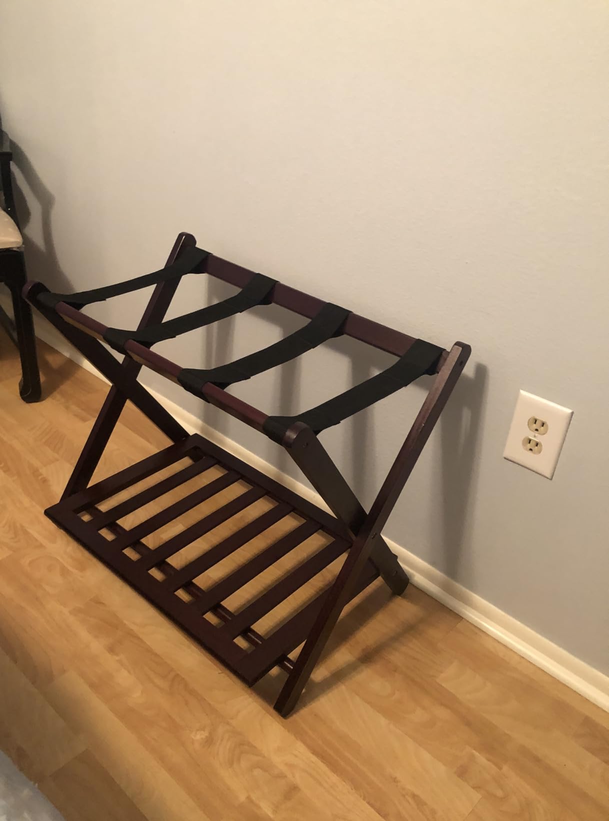 Casual Home Luggage Rack, Walnut, Solid Wood customer photo 2