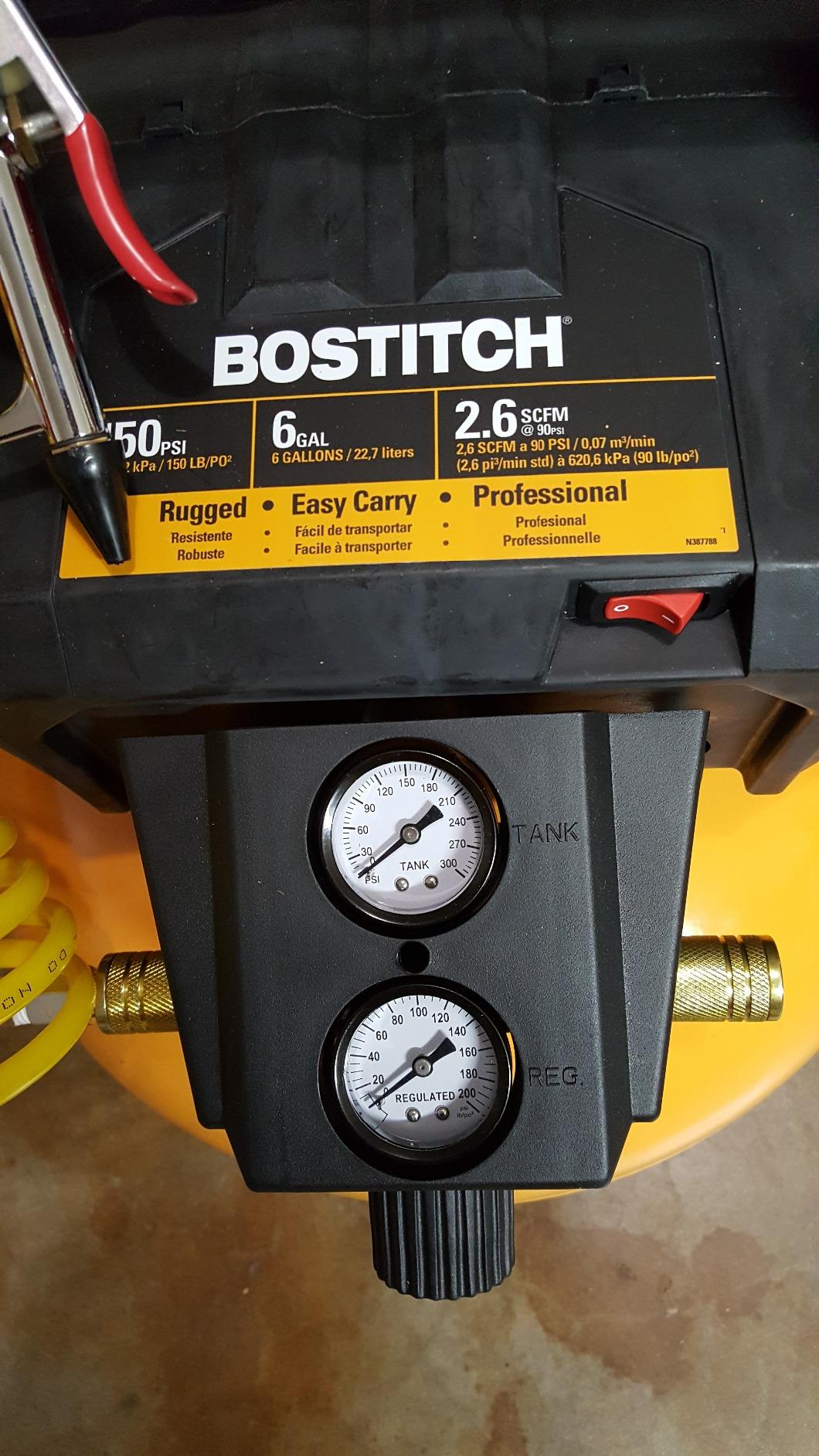 BOSTITCH Pancake Air Compressor, Oil-Free, 6 Gallon, 150 PSI (BTFP02012) customer photo 2