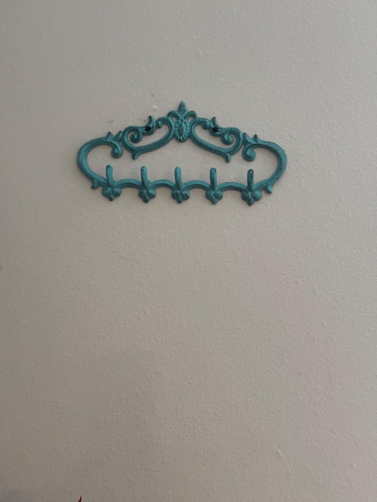Comfify Brown Cast Iron Wall Hanger – 5 Hooks – Fleur-de-Lis – 12.6