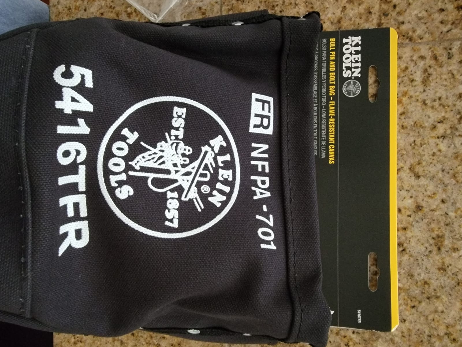 Klein Tools 5416TFR Flame Resistant Canvas Tool Bag, 3 Pocket, 9x5x10-Inch customer photo 1