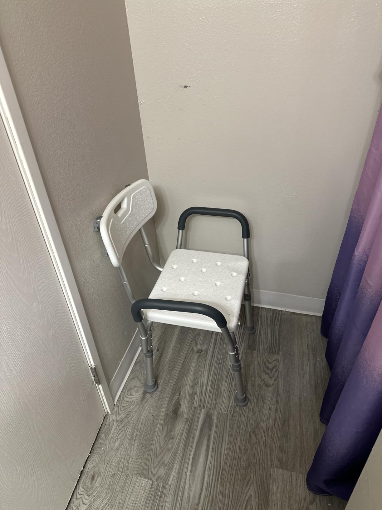 Drive Medical Premium Shower Chair with Back and Padded Arms, White customer photo 2