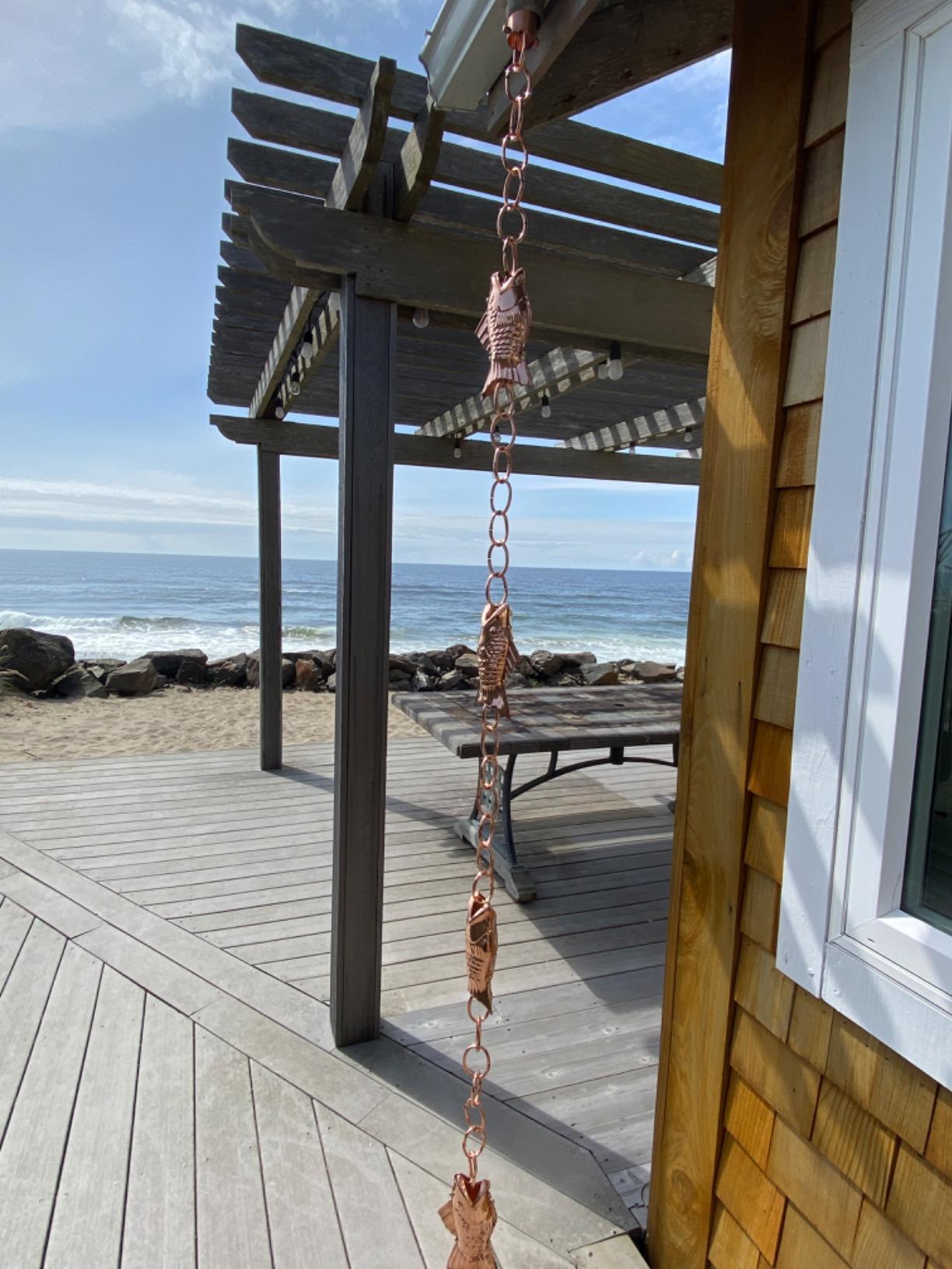 Good Directions 487P-8 Fish Rain Chain - 8.5 ft., with 4 Large Figures, Large Cups 100% Pure Copper customer photo 1