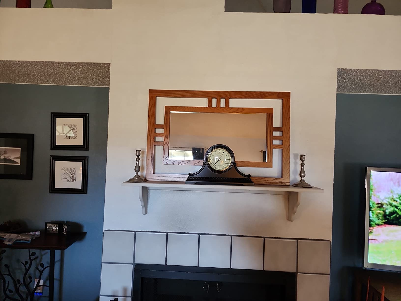 Mantel Clocks, Battery Operated, Silent Wood Mantle Clock with Westminster Chimes On The Hour, Solid Wooden Shelf Decorative Chiming Table Clock, 9