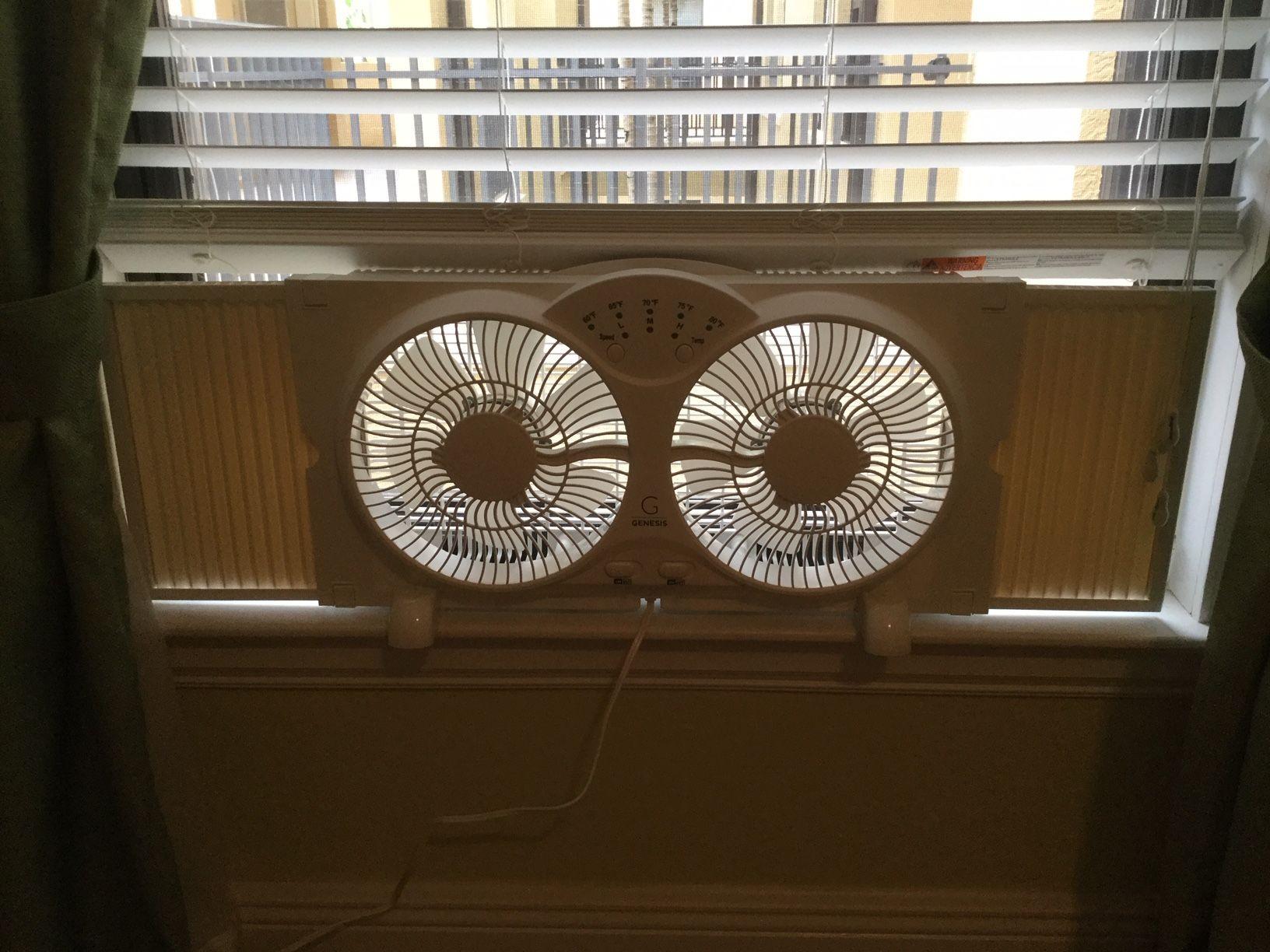 Genesis Twin Fan High Velocity Reversible AirFlow Fan, LED Indicator Lights Adjustable Thermostat & Max Cool Technology, ETL Certified, White (A1WINDOWFAN) customer photo 1