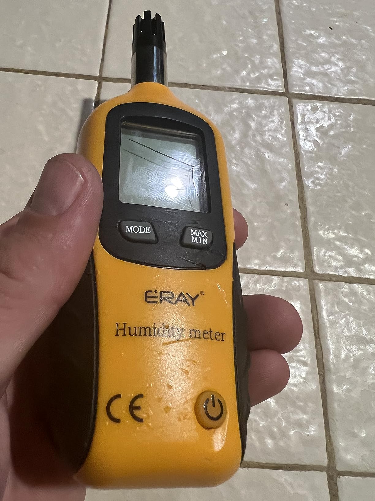 Digital Psychrometer Thermometer Hygrometer with Backlight, ERAY Temperature and Humidity Reader Meter Thermo-Hygrometer with Dew Point and Wet Bulb Temperature, 9V Battery Included(Yellow) customer photo 1