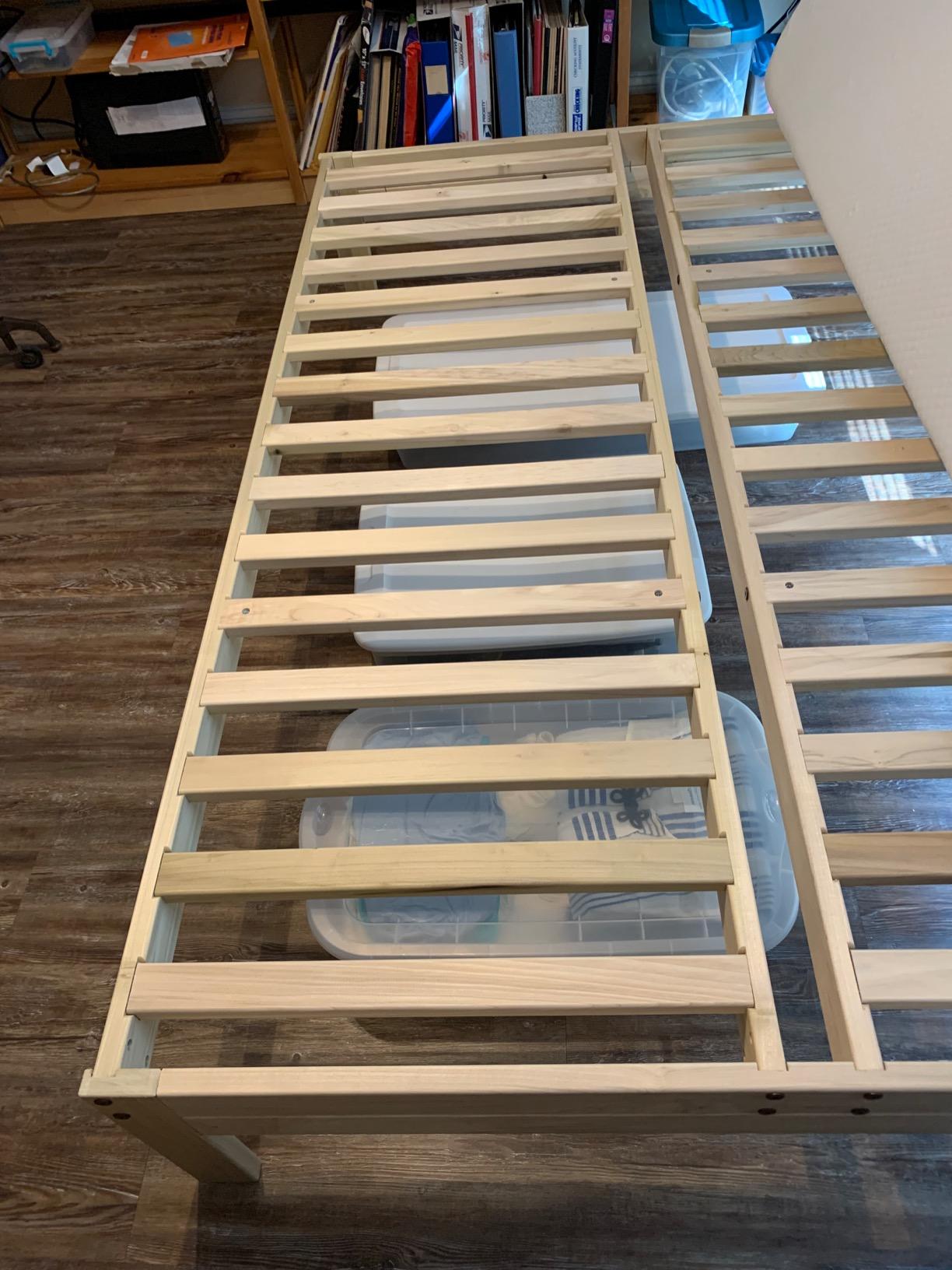 KD Frames Nomad Platform Bed - Queen Bed Frame - Unfinished Wood Bed Frame - Minimalist Swedish Design - Natural Wood Bed - Easy Assembly, No Box Spring Needed - Solid Wood Queen Platform Bed customer photo 2