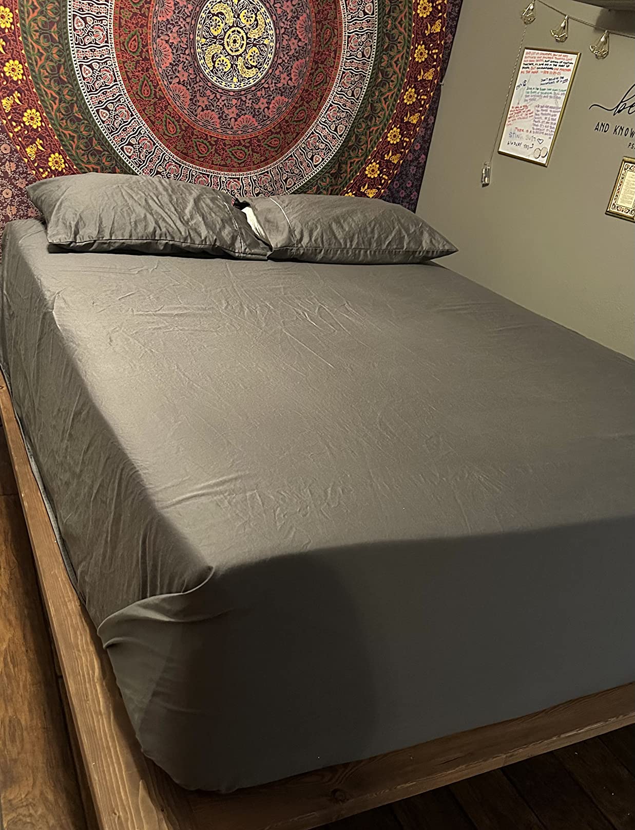100% Egyptian Cotton Sheets King Size Sheets Set with Fully Elasticated 15