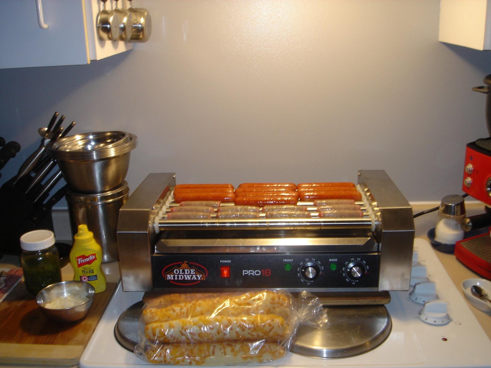 Olde Midway Electric 18 Hot Dog 7 Roller Grill Cooker Machine 900-Watt - Commercial Grade customer photo 2