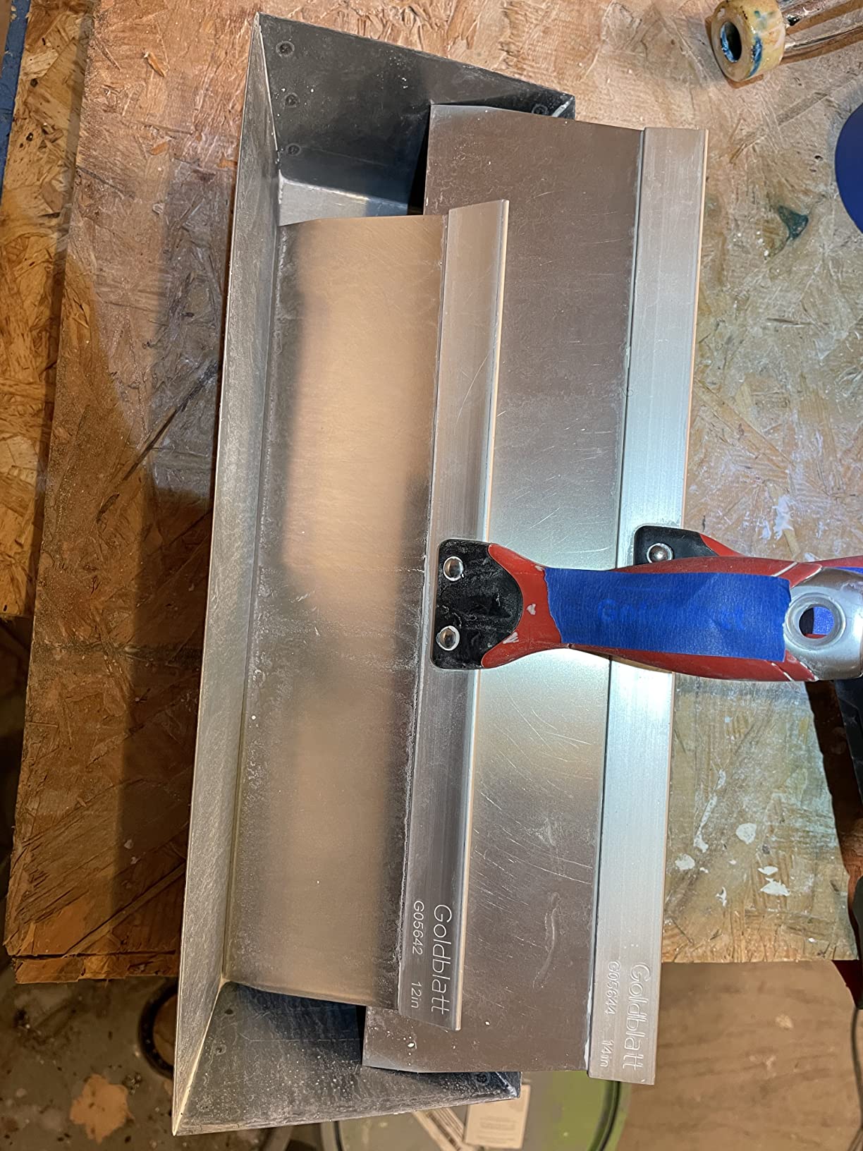 Edward Tools 13” Steel Mud Pan - Sheared edges for easy knife cleaning - Perfect size for larger knives - Rust proof design - Heavy duty but still lightweight - Drywall mud pan - Lifetime warranty customer photo 2