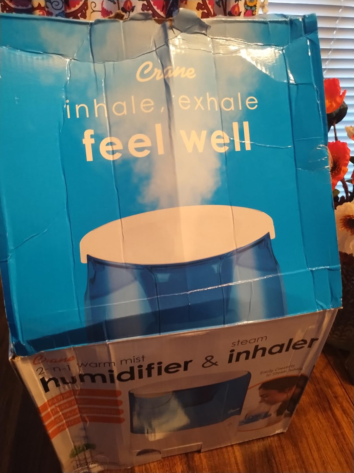 Crane Steam Inhaler & Warm Mist Humidifier, 0.5 Gallon, Humidifier FSA Eligible, Blue & White, Ideal Humidifiers for Bedroom, Sinus Inhaler, Vaporizer HSA, Vaporizer For Congestion customer photo 1