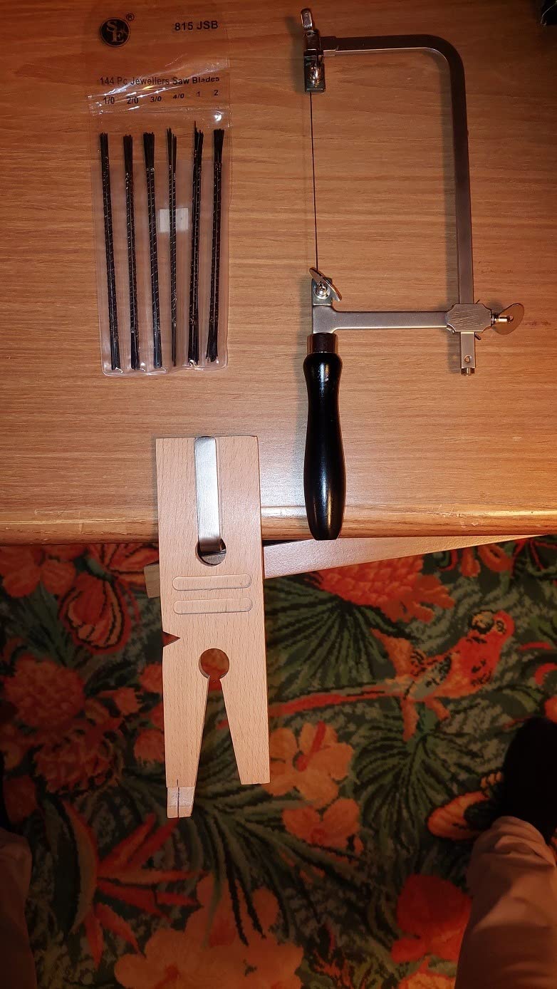 SE 3-in-1 Professional Jeweler's Saw Set - Saw Frame, 144 Blades, and V-Slot Bench Pin with Clamp - Versatile Tools for Precise Jewelry Making customer photo 1