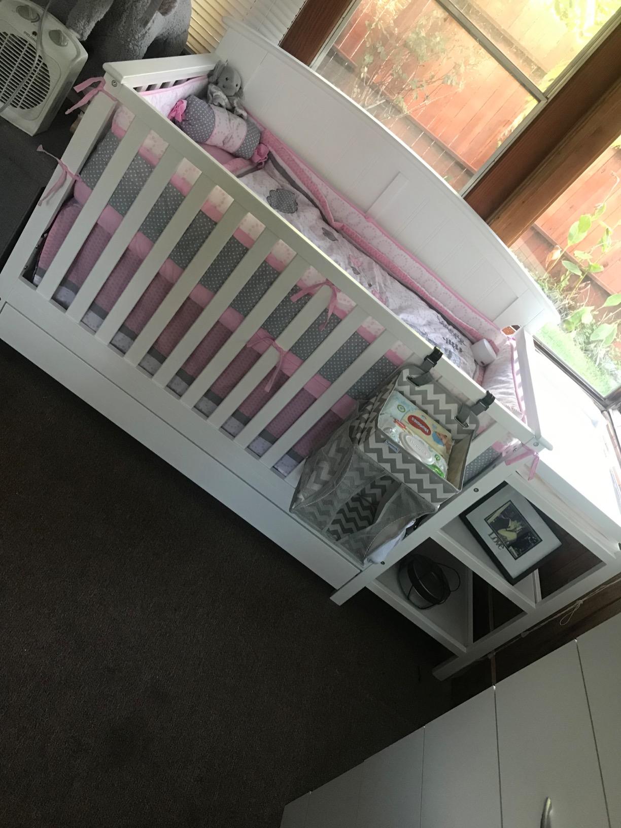 Storkcraft Steveston 5-in-1 Convertible Crib & Changer, White customer photo 1