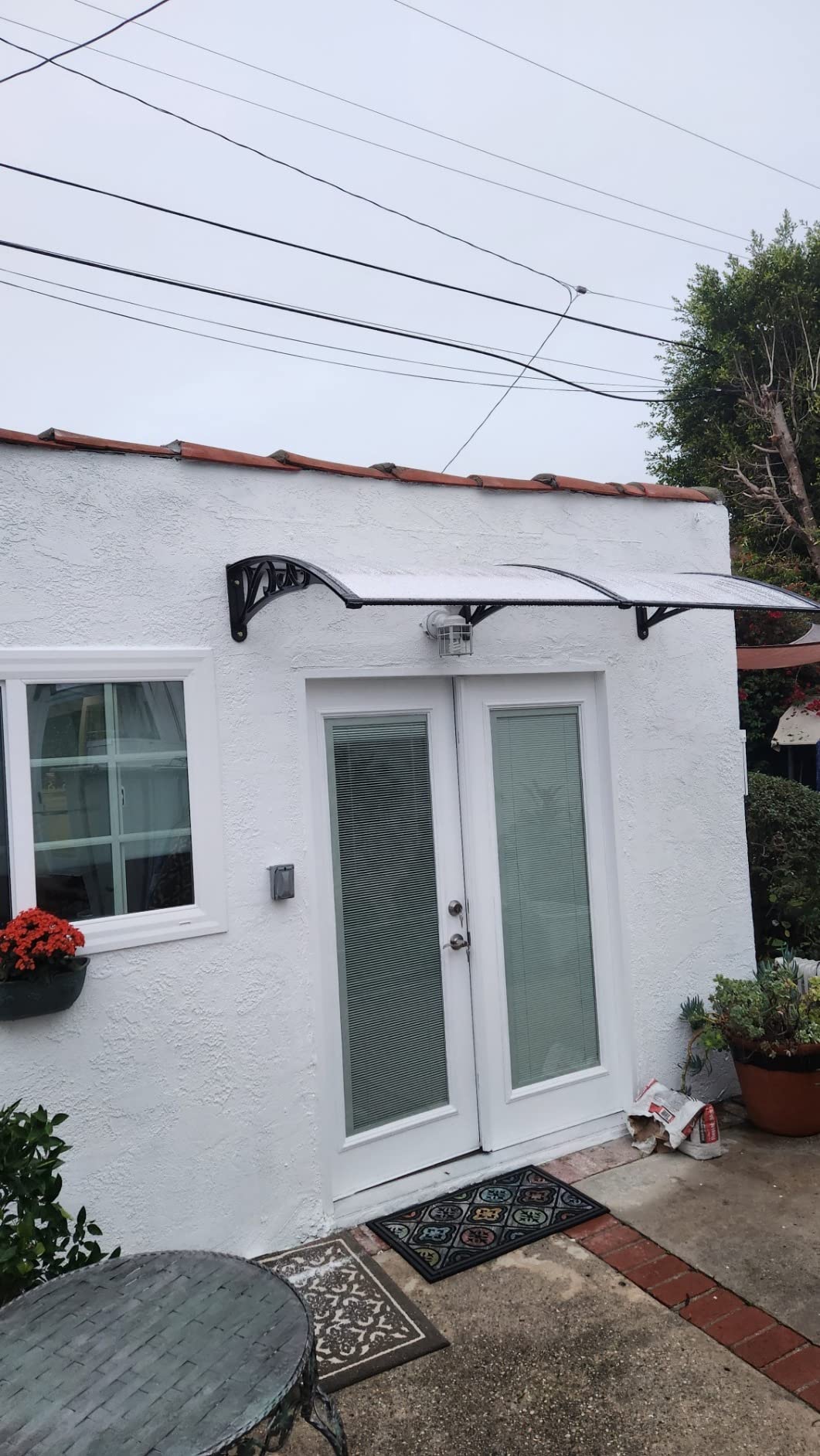 40 inch x 80 inch Window Awning Door Canopy Polycarbonate Cover Outdoor Front Door Patio Sun Shetter (Brown 1pcs) customer photo 1