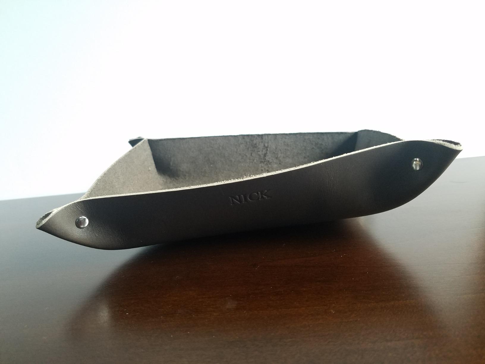Northwind Personalized Full Grain Leather Valet Tray, Made in USA customer photo 2