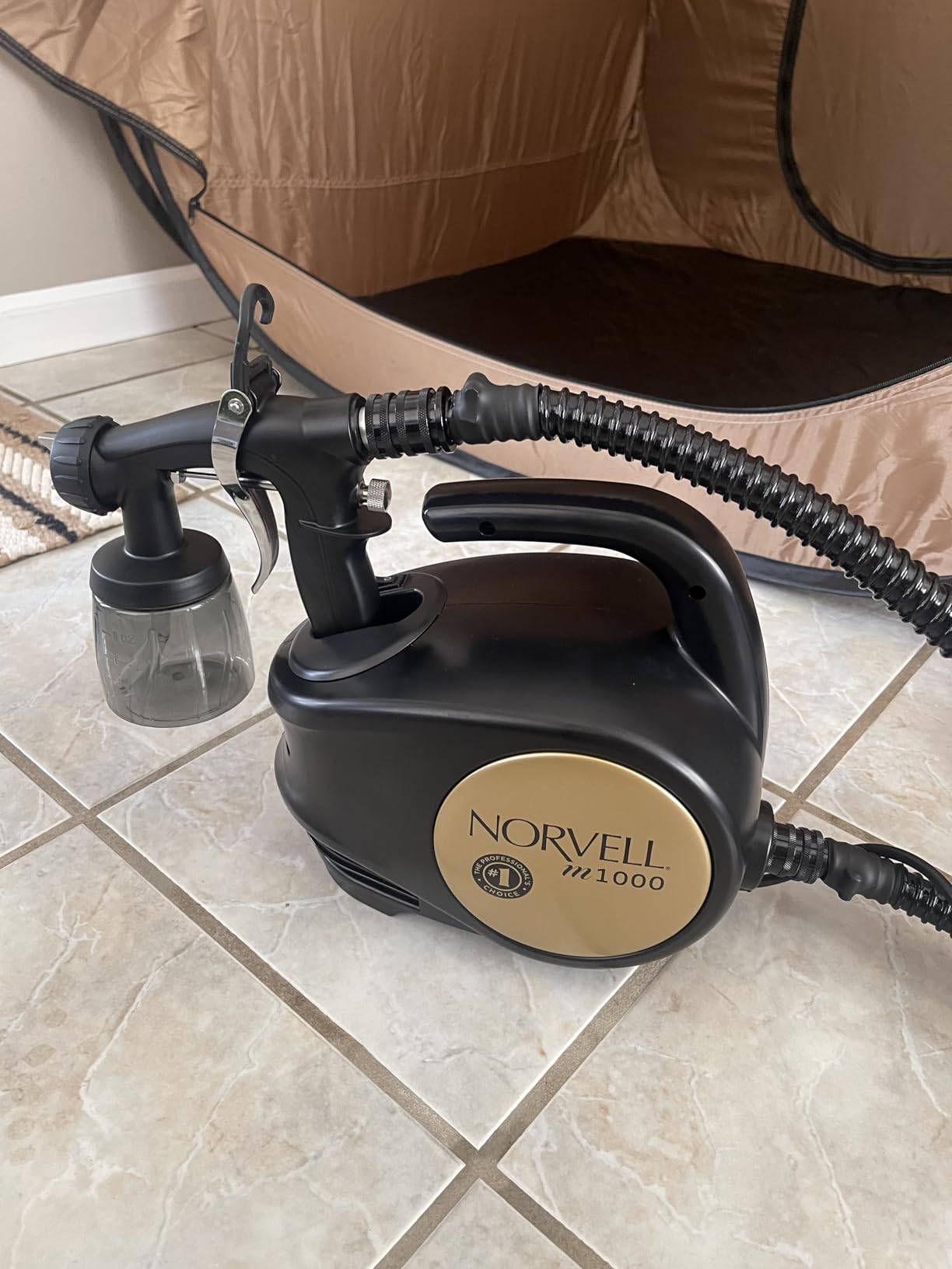Norvell M1000 HVLP Spray Tan Machine and Gun Kit with 3 Tanning Solutions | Includes Tuscan Plus, Venetian & Dark Solutions 8 oz - Professional Airbrush Tanning System with Norvell University Training customer photo 1