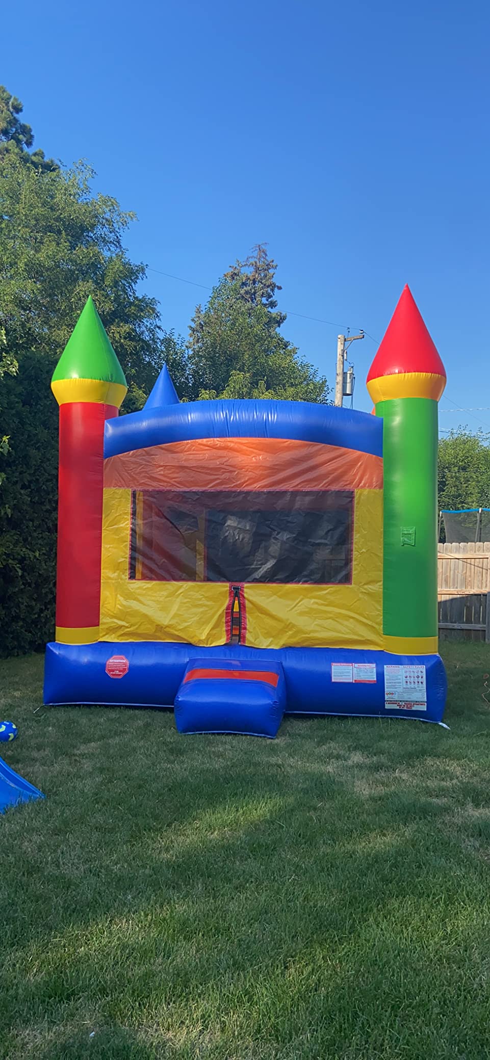 Pogo Bounce House Commercial Inflatable Jump Castle & Blower, Rainbow customer photo 1