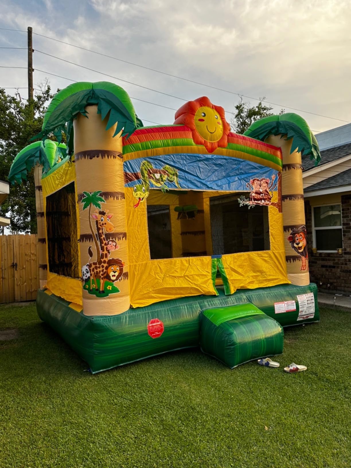 Pogo Bounce House Commercial Inflatable Jump Castle & Blower, Rainbow customer photo 2