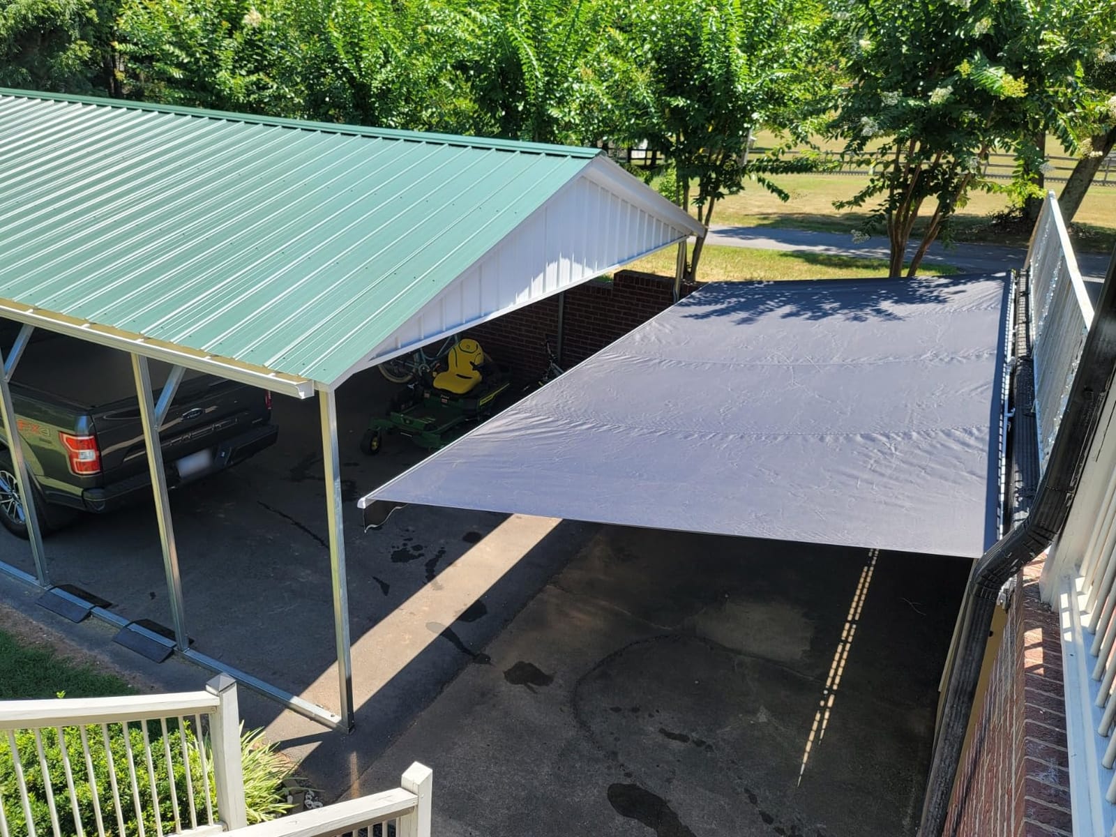 ALEKO Electric Patio Awning Caribbean White Frame 12x10 Gray customer photo 1