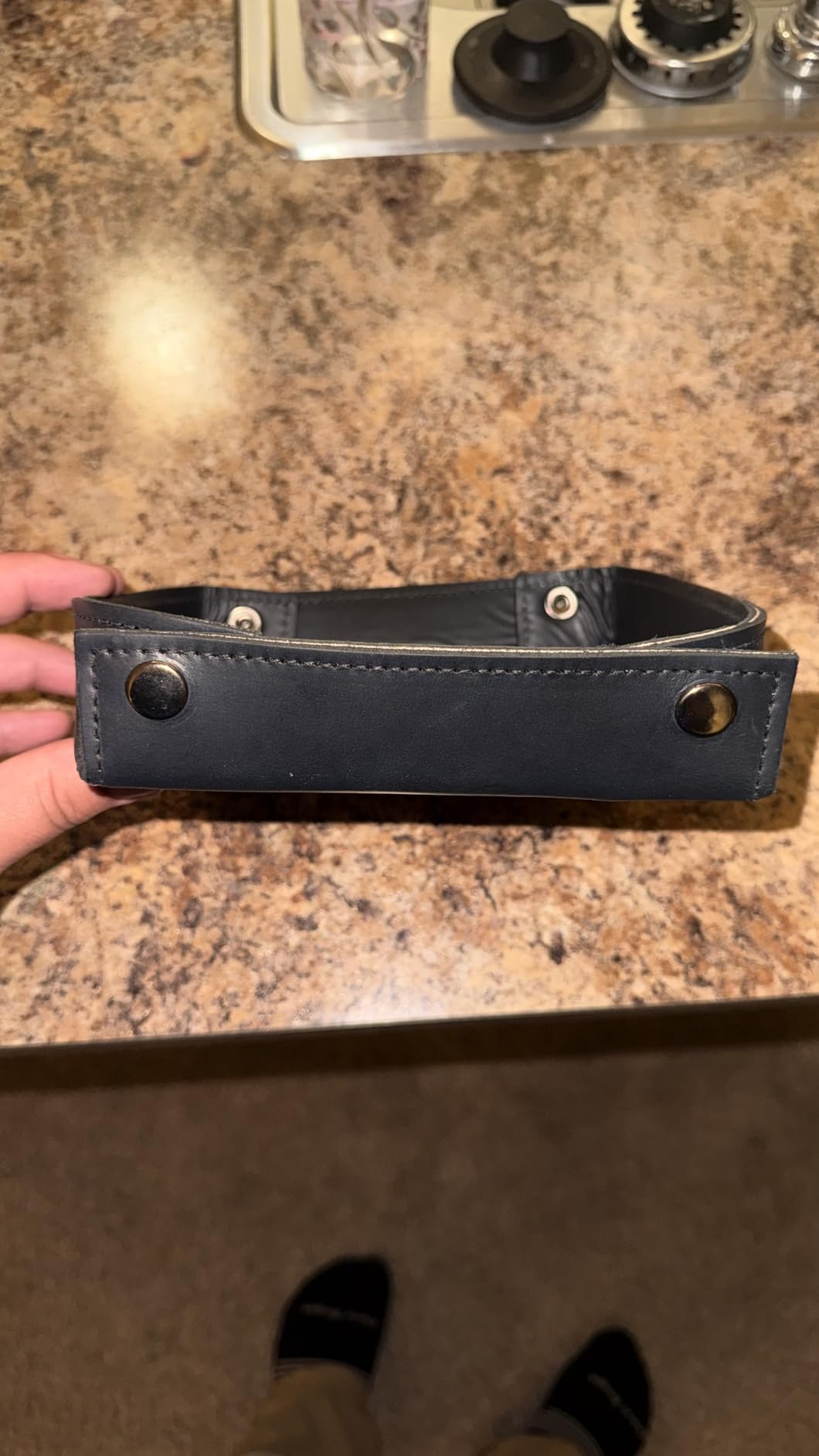 Hide & Drink, Leather Catchall Tray, Easy Access Organizer for Keys, Coins, Change, Jewelry, Watches, Smartphones, Durable, Vintage Style, Handmade :: Bourbon Brown customer photo 1