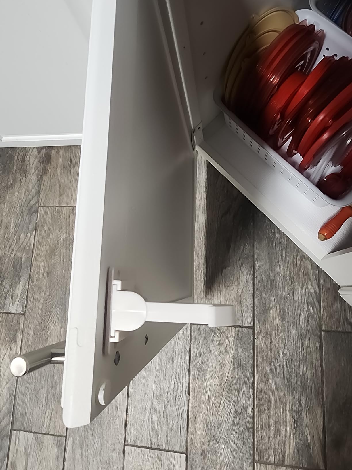 Upgraded Invisible Baby Proofing Cabinet Latch Locks (10 Pack) - No Drilling or Tools Required for Installation, Works with Most Cabinets and Drawers, Works with Countertop Overhangs, Highly Secure customer photo 2