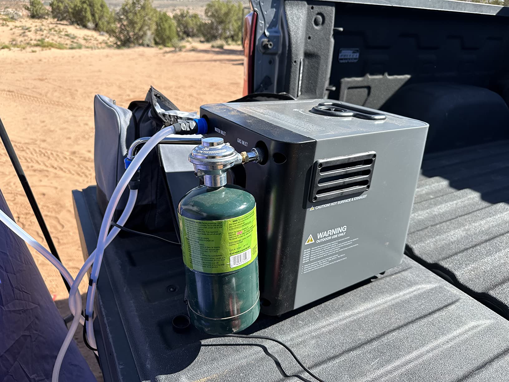 Hike Crew Portable Propane Tankless Water Heater & Shower, LCD, Gray, Camp Shower, Portable Shower with Heater, Instant Hot Water on Demand, 3 Spray Patterns, 12V Car Adapter customer photo 2