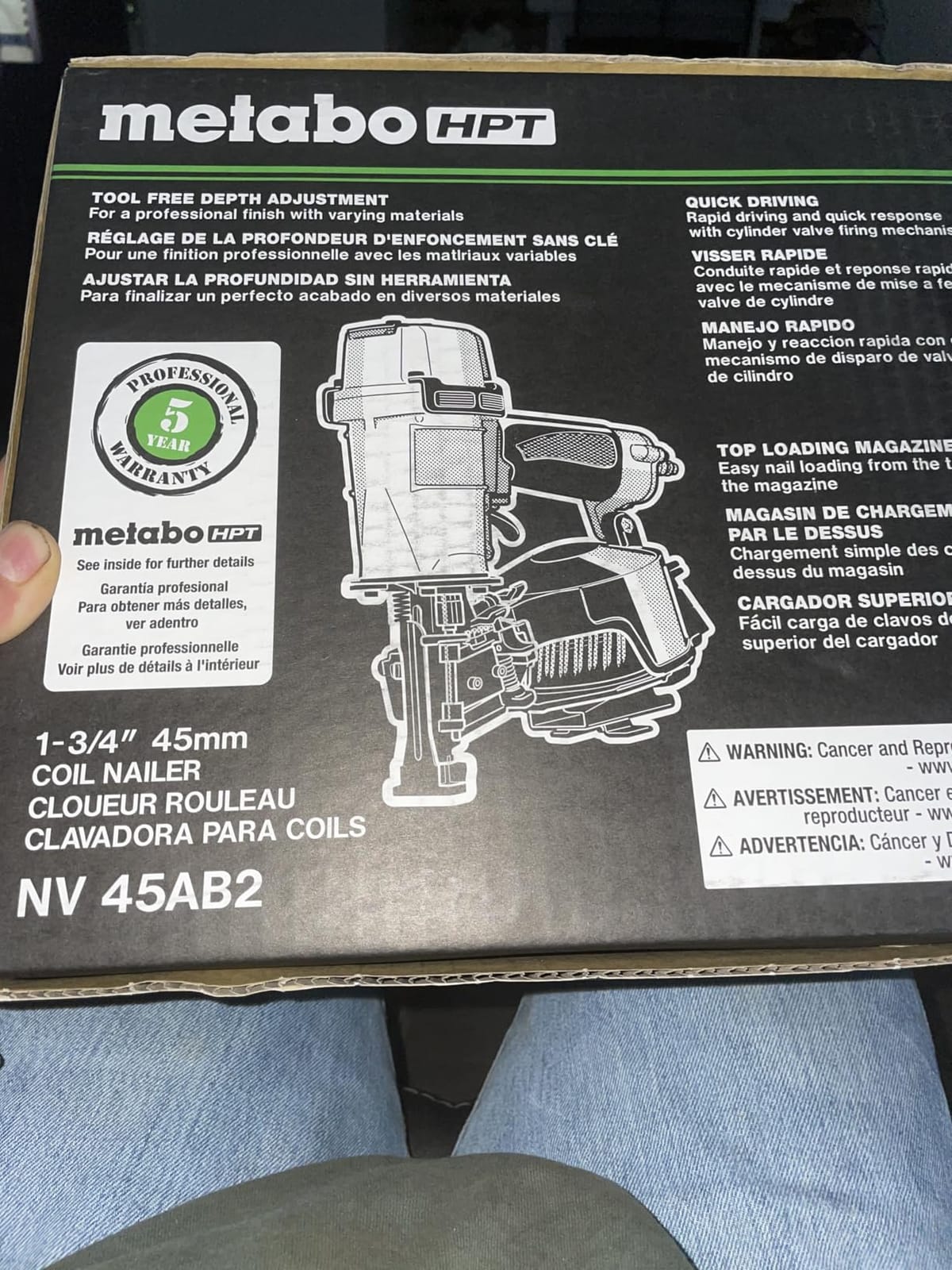 Metabo HPT Pneumatic Roofing Nailer, 16 Degree Asphalt Shingles, NV45AB2 customer photo 2