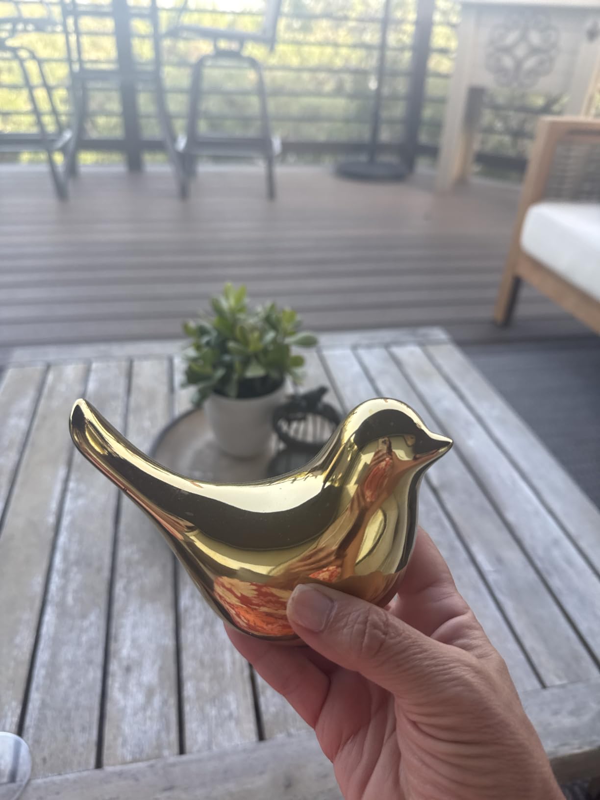 FANTESTICRYAN Small Birds Statues Home Decor, Modern Style, Gold, M&L customer photo 2