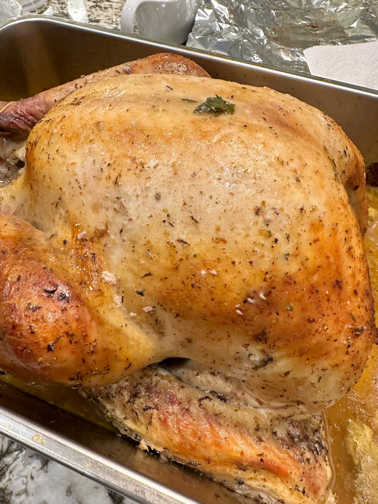 TeamFar Stainless Steel Roasting Pan, 16 Inch Large Turkey Roaster Pan customer photo 1