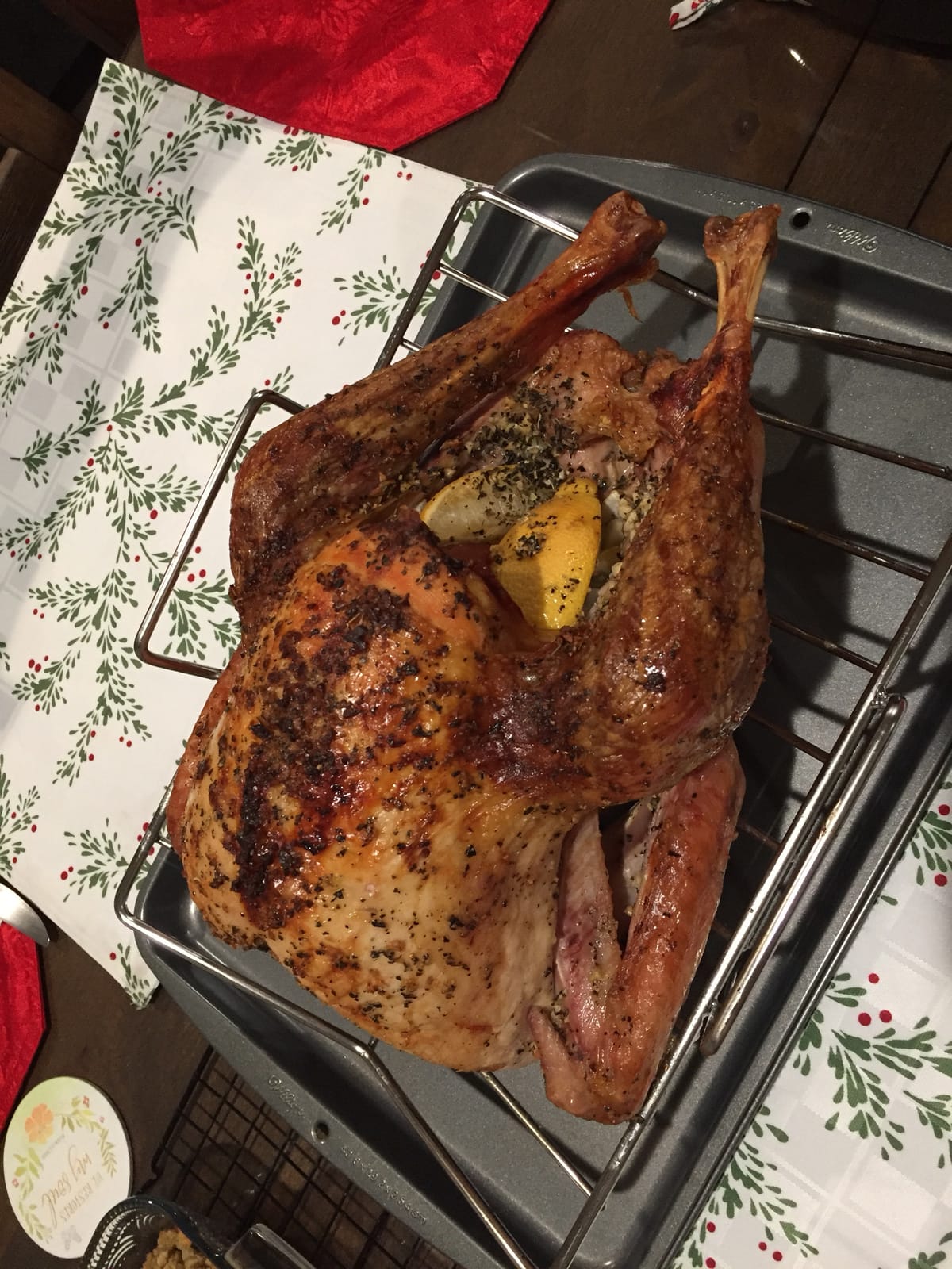 TeamFar Stainless Steel Roasting Pan, 16 Inch Large Turkey Roaster Pan customer photo 2