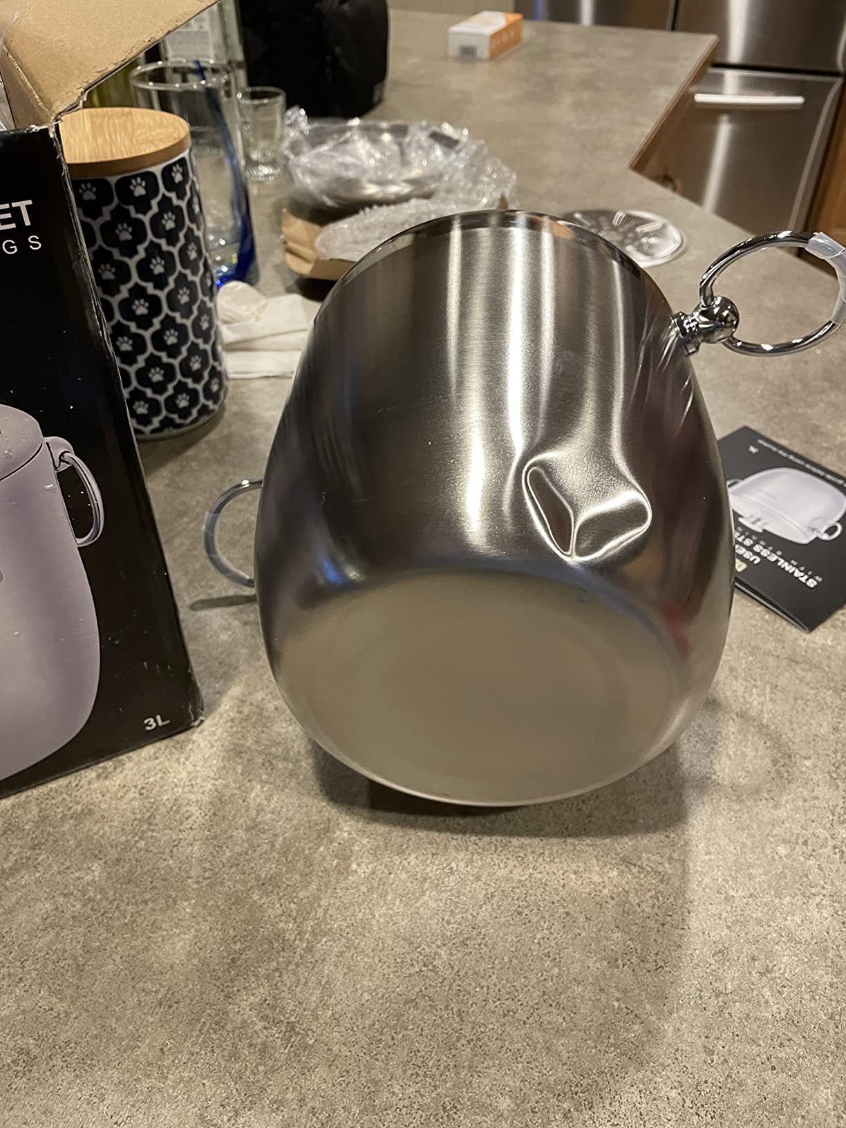 Ice Bucket with Lid, Scoop, Tongs and Strainer - Well Made Insulated Stainless Steel Keep Ice Frozen Longer - Ideal for Cocktail Bar, Parties, Chilling Wine, Champagne - 3 Liter (Stainless Steel) customer photo 1