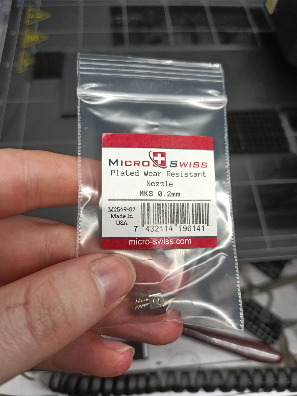 Microswiss MK8 Brass Plated Wear Resistant Nozzle (MakerBot, CraftBot, Creality, CR10, Ender, Tevo Tornado) (Value Pack) customer photo 2