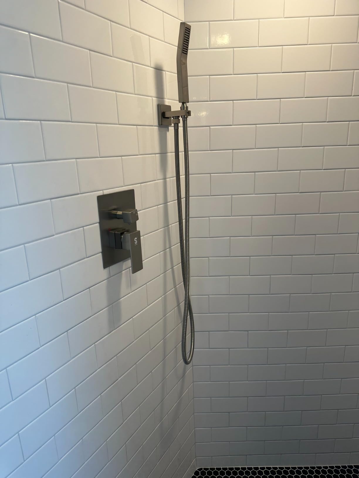 SR SUN RISE Shower Faucet Set 10-Inch Rainfall Shower Head Brushed Nickel customer photo 2