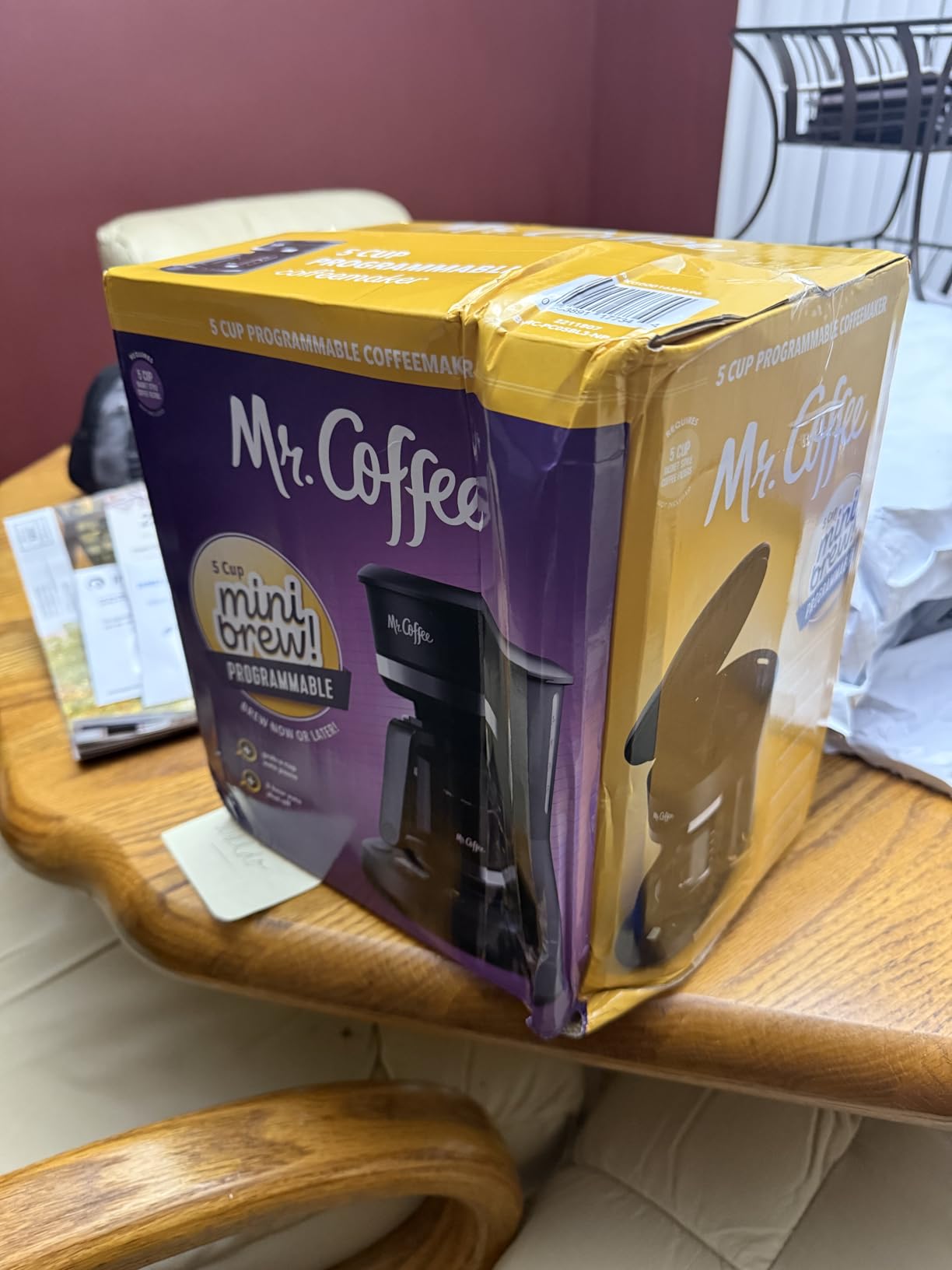 Mr. Coffee Programmable Coffee Maker 5 Cups with Auto Pause Glass Carafe Compact Design Black customer photo 2